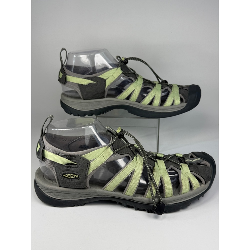 KEEN Women 10 Outdoor Sport Sandal Whisper Grey Sage Green Waterproof Hiking